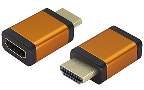 AAOTOKK HDMI Männlicher Weiblicher Stecker,Unterstützt 4K&60Hz 1080P Aluminiumlegierung HDMI Expander,Geeignet für HDTV,PC,Computer,Monitor,Laptop,Projektor,AV-Empfänger(2Stücke/Orange) von AAOTOKK