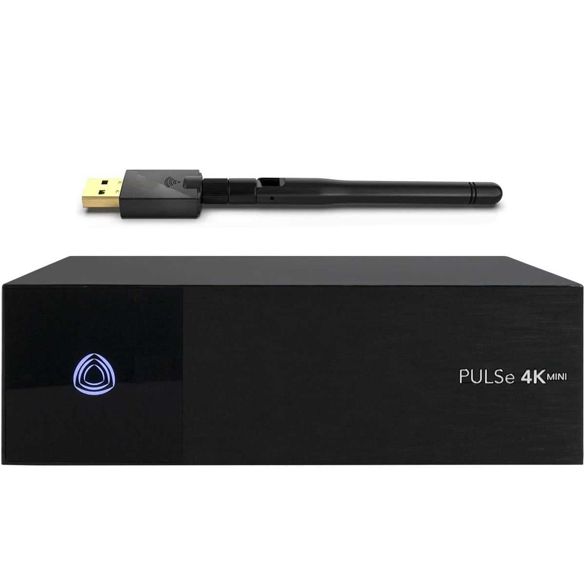 AB PULSe 4K Mini SE UHD Sat-Receiver (1x DVB-S2X Linux E2 H.265 CI LAN schwarz) mit 600Mbit Wlan Stick von AB-COM