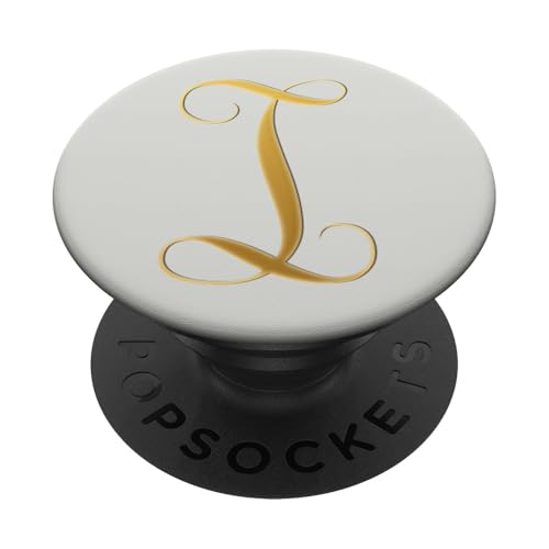 Hellgelber Anfangsbuchstabe I auf einem weißen PopSockets Klebender PopGrip von ABADONA Letters