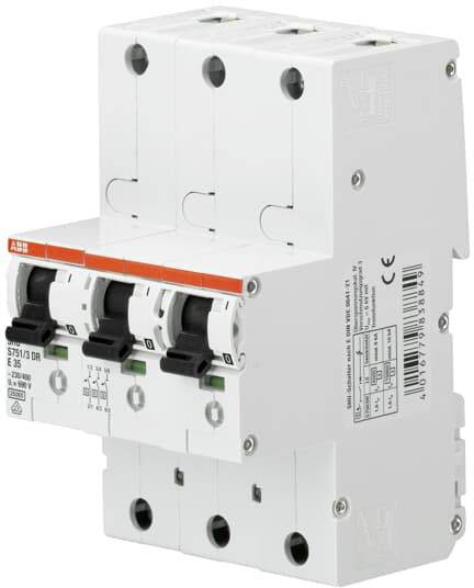 ABB SHS-Schalter 35A 3polig S751/3DR-E35 ** 35A E-Char. für Hutschiene von ABB Stotz-Kontakt / Striebel