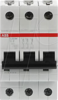 ABB S203M-C2 - Leitungsschutzschalter, Char. C, 2 A, 3 polig von ABB