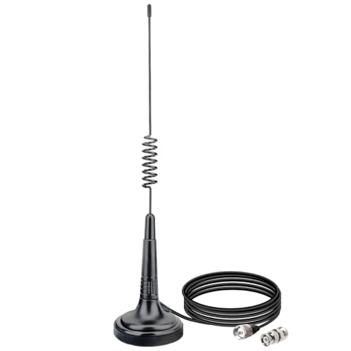 ABBREE CB Radioantenne, Magnetfuß, Handheld, 27 MHz, CB-Antennen-Set mit PL259 + BNC-Stecker-Adapter, kompatibel mit Midland Cobra Uniden Maxon President CB Radio Handheld CB Radio für Fahrzeug Auto von ABBREE