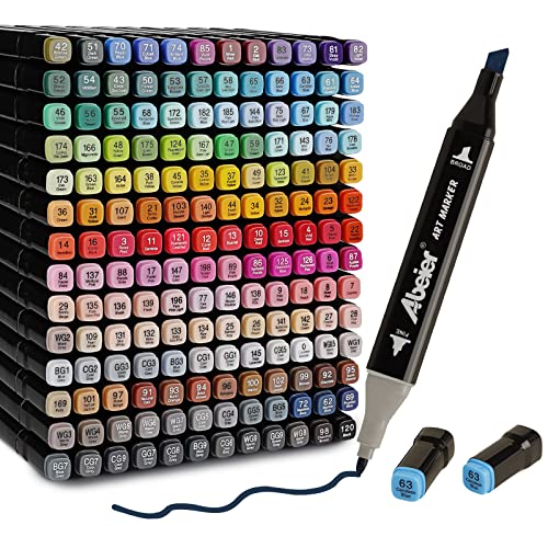 ABEIER 204 Farben Marker Set Filzstifte Set, Alkohol Marker Twin Tip Marker Textmarker Stift Set, Alkoholmarker für Kinder Erwachsene Manga Skizzieren Kalligraphieren, Ausmalen mit Tragetasche ABEIER 204 Farben Marker Set Filzstifte Set, Alkohol Marker Twin Tip Marker Textmarker Stift Set, Alkoholmarker für Kinder Erwachsene Manga Skizzieren Kalligraphieren, Ausmalen mit Tragetasche von ABEIER