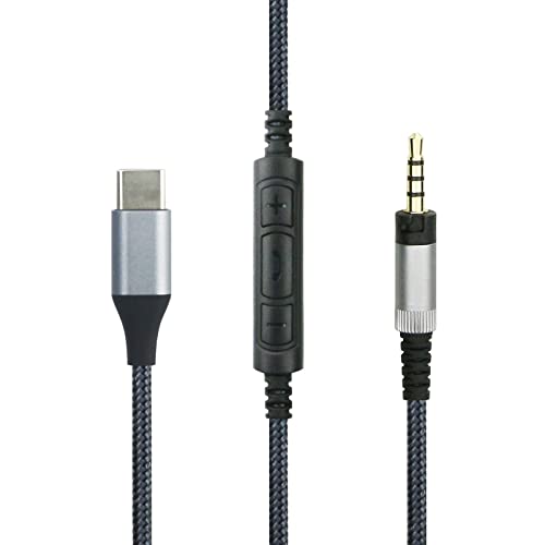 ABLET USB-C-Audiokabel, kompatibel mit Sennheiser Momentum, Momentum2.0 Momentum3 HD1 Kopfhörer, Lautstärkeregelung, kompatibel mit Samsung Galaxy, kompatibel mit Oneplus Android-Handys von ABLET