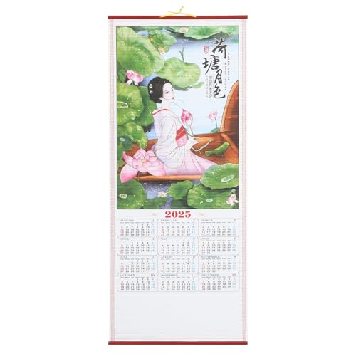 ABOOFAN 2025 Chinesischer Wandkalender: Chinesischer Tierkreiszeichen-Schlangen-Hängekalender Jahr Der Schlangenkalender Monatlicher Mondkalender Fengshui von ABOOFAN