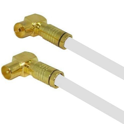 AC-Sat-Corner Megasat Vollkupfer Antennenkabel TV Kabel 135 dB HD 4K 8K HQ Winkel Gold Kupplung/Winkel Gold Stecker 7mm WeiÃŸ 4 Meter von AC-Sat-Corner