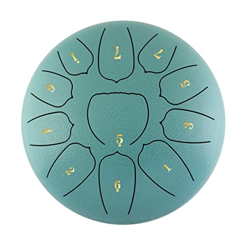 ACAGALA 6 Zoll Steel Tongue Drum 11 Notes Handpan Drum mit Drum Mallet Finger Picks Percussion für Meditation Yoga von ACAGALA