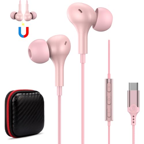 USB C Kopfhörer für iPhone 16 15 Samsung Galaxy A55 A35 A34 A54 A53 A33 S23 Ultra Kopfhörer Type C mit Mikrofon HiFi Stereo USB C In-Ear Kopfhörer für Xiaomi 14 13 Pixel 9 Pro XL 8a OnePlus 12 11 Pro von ACAGET