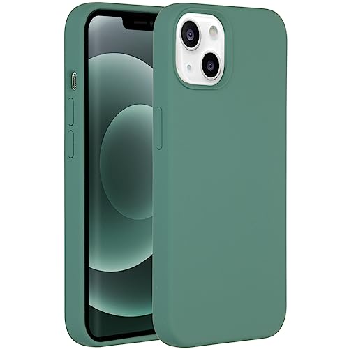 ACCEZZ kompatibel mit iPhone 13 Mini Hülle – Liquid Silikon Case – Back Cover Handyhülle in Dunkelgrün [Mikrofaser-Futter, Ultradünn, Kratzfest, Stabil] von ACCEZZ