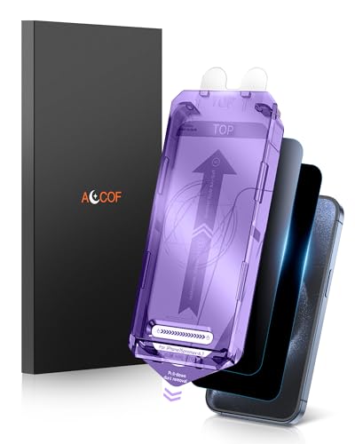 ACCOF für iPhone 15 Pro Max für Panzerglas Sichtschutz Unzerbrechlich,Auto-Installationen Werkzeug, Schutzfolie für iPhone 15 Pro Max Anti-spy,Kratzfest,Blasenfrei,2 Stück(Sichtschutz) von ACCOF