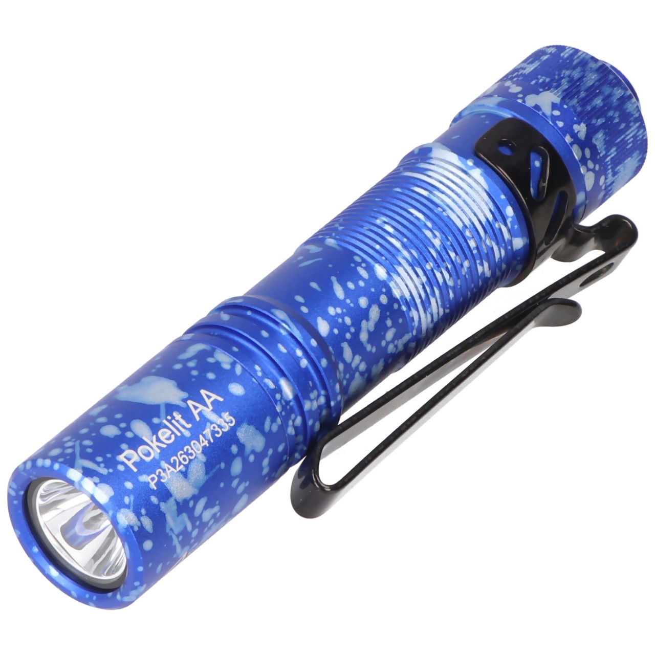 AceBeam Pokelit AA LED-Taschenlampe in blauer camouflage Optik, 550 Lumen, inklusive 14500 Li-Ion 920mAh Akku mit USB-C Anschluss von ACEBEAM