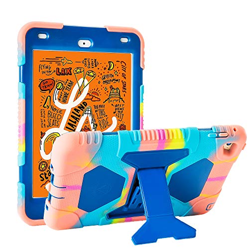 AceGuarder Schutzhülle für iPad Mini 5 (2019), weiches Silikon, mit verstellbarem Ständer, Blau von ACEGUARDER