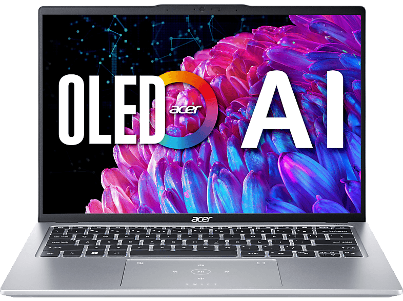 ACER Swift Go 14 OLED (SFG14-73-738H) mit Tastaturbeleuchtung, Notebook, Zoll Display, Intel® Evo™ Plattform, Core™ Ultra 7,155H Prozessor, 32 GB RAM, 1 TB SSD, Arc® GPU, Pure Silver, Windows 11 Home (64 Bit) von ACER