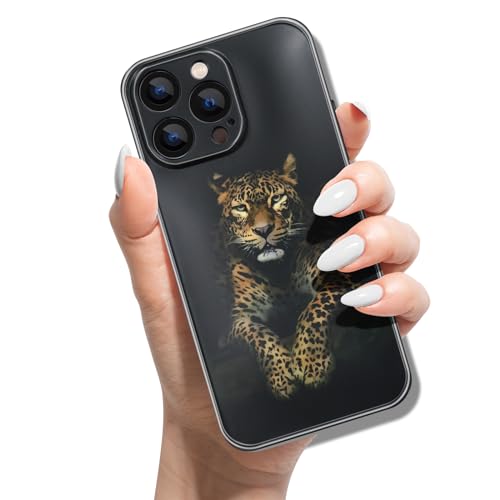 Silikon Hülle für iPhone 12 Pro Max 6.7 mit Muster Tierdruck TPU Stoßfest Cover Handyhülle Case für Frauen Mädchen Mann Jungen - Leopard von ACOVER