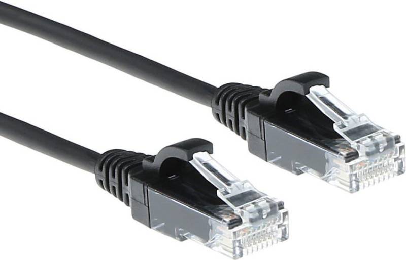 ACT Black 0.15 meter LSZH U/UTP CAT6 datacenter slimline patch cable snagless with RJ45 connectors (DC9930) von ACT