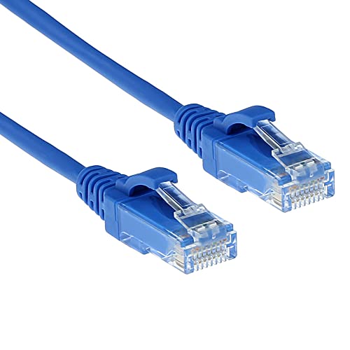 ACT CAT6 Netzwerkkabel, U/UTP LSZH LAN Kabel Dünn 3.8mm Slimline, Flexibles Snagless Ethernet Kabel mit RJ45 Stecker, für den Einsatz in Datenzentren, 3 Meter, Blau – DC9603 von ACT