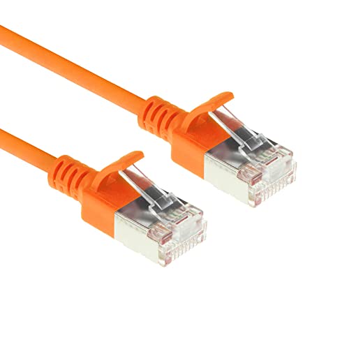 ACT CAT6a Netzwerkkabel, U/FTP LSZH LAN Kabel Dünn 3.8mm Slimline, Flexibles Snagless CAT 6a Kabel mit RJ45 Stecker, für den Einsatz in Datenzentren, 3 Meter, Orange – DC7103 von ACT