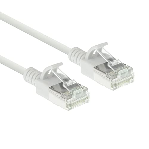 ACT CAT6a Netzwerkkabel, U/FTP LSZH LAN Kabel Dünn 3.8mm Slimline, Flexibles Snagless CAT 6a Kabel mit RJ45 Stecker, für den Einsatz in Datenzentren, 7 Meter, Weiß – DC6907 von ACT