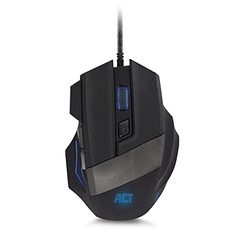 ACT Gaming Maus mit Kabel, 3200 DPI Hohe Präzision, 6 Tasten, 4 LED Leuchten RGB Maus, Ergonomisches Design – AC5000 von ACT