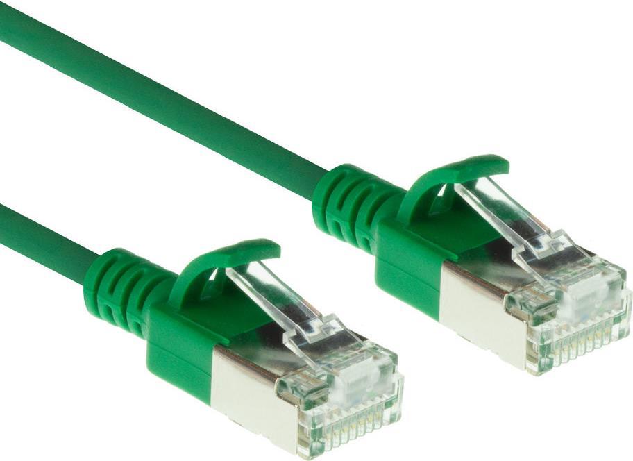 ACT Green 0.15 meter LSZH U/FTP CAT6A datacenter slimline patch cable snagless with RJ45 connectors (DC7730) von ACT