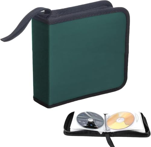 ACTIUSIS CD Tasche, Aufbewahrungstasche für 40 Discs, CD DVD Discs,CD Aufbewahrungstasche für Auto und Zuhause, Grün von ACTIUSIS