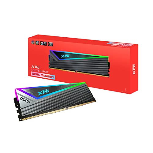 ADATA XPG Caster RGB DDR5 6000MHz 16GB (1x16GB) CL40-40-40 PCS-51200 UDIMM 288-Pins Desktop SDRAM Memory RAM Kit (AX5U6000C4016G-CCARGY) von ADATA