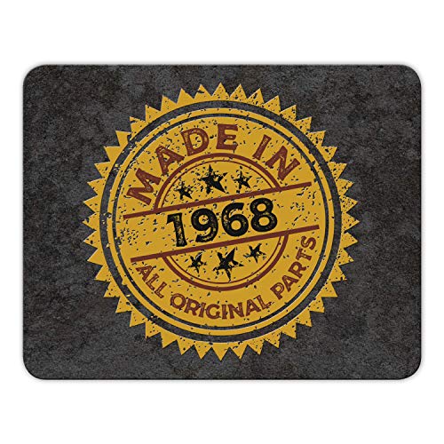 Addies Mousepad „MADE IN 1968“ schönes Mauspad in feiner Cellophan Geschenk-Verpackung mit Kautschuk Untermaterial, 24x19cm von ADDIES