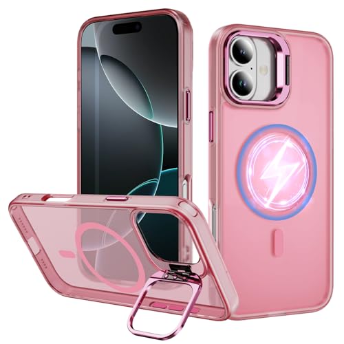 ADDIT Magnetische Schutzhülle für iPhone 16 Plus, iPhone 16 Plus, kompatibel mit MagSafe Militärqualität, 3 m, sturzfest, mattes Hautgefühl, für iPhone 16 (TP Pink) von ADDIT