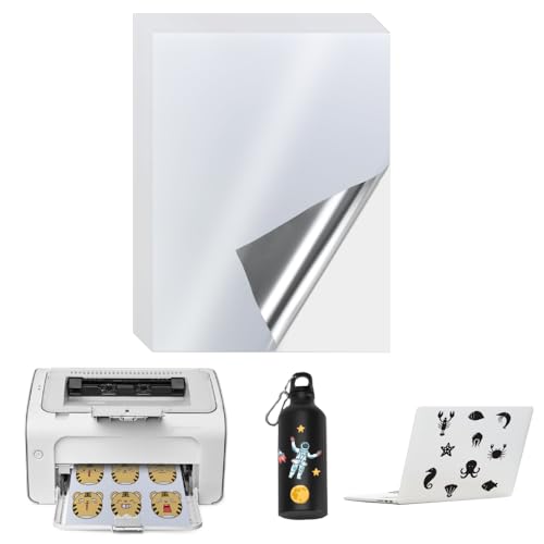 ADERTOS 20 Stk A4 Selbstklebende Folien Bedrucken Matte Silber Klebefolien Druckerpapier Wasserfest Bedruckbar Vinylfolie Inkjet Vnyl Aufkleber Sticker für Tintenstrahldrucker Laserdrucker von ADERTOS