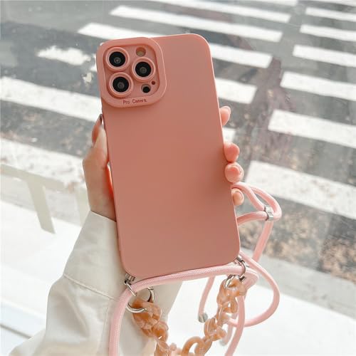 ADKOT Crossbody Lanyard Soft Case für iPhone 14 13 12 Pro Max 11 XR X XS Max 7 8 Plus SE Armband Kettenlinse Schutzhülle aus Silikon, F, für iPhone 14Plus von ADKOT