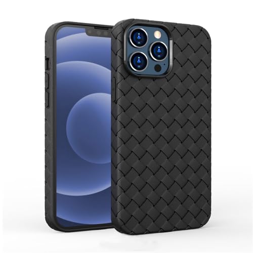 ADKOT Modische, atmungsaktive Netzhülle für iPhone 15 14 13 Pro Max 11 12 Pro XS Max Mini X XR 7 8 Plus SE Grid Weave Weiche Silikonhülle, BK, für iPhone 15 Pro von ADKOT