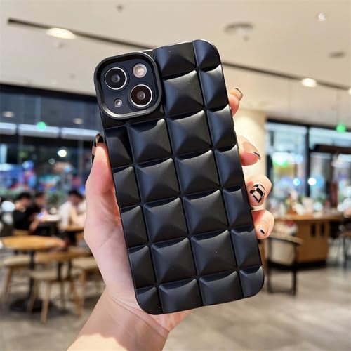 ADKOT Modische Matte Handyhülle mit 3D-Gitter für iPhone 14 13 12 11 Pro Max X XR XS Max 7 8 Plus Silikon-weiche TPU-Hüllen, Schwarz, für iPhone XS von ADKOT