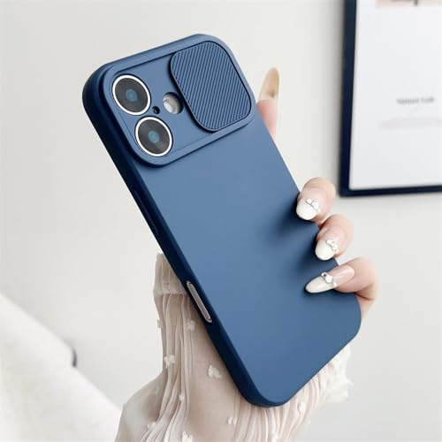 ADKOT Slide Camera Lens Protection Weiche Silikonhülle für iPhone 15 14 Plus 13 12 11 Pro X XS XR Max 8 7 SE Bumper Cover, Marineblau, für iPhone 14 Pro von ADKOT