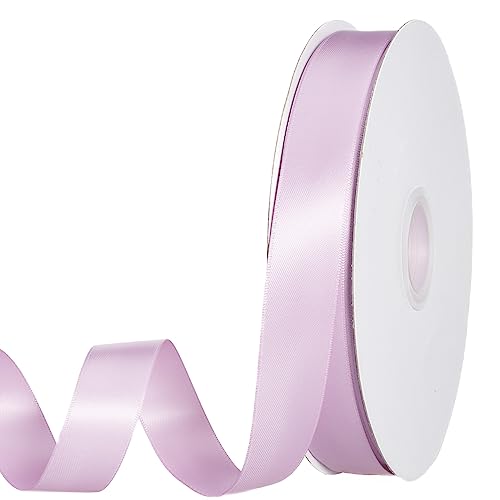 Fliederfarbenes Band, einfarbig, doppelseitiges Polyester-Satinband, 2,5 cm breit, 91,4 m lang, perfekt für Hochzeit, Geschenkverpackung, Nähen und andere Bastelbedarf von ADSUBHSJFAKK