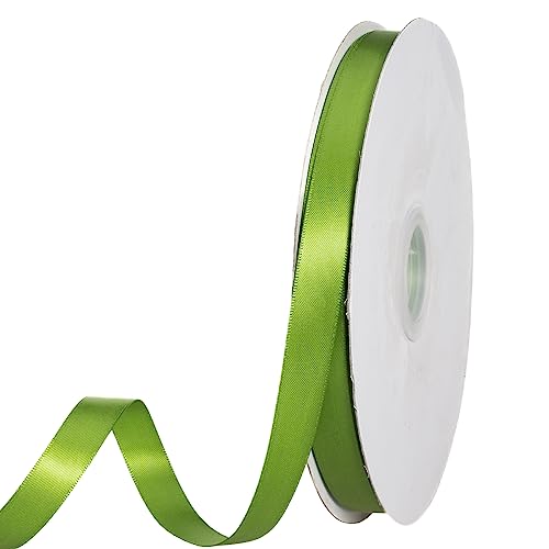 Limettengrünes Band, einfarbiges, doppelseitiges Polyester-Satinband, 1,6 cm breit, 91,4 m lang, perfekt für Hochzeit, Geschenkverpackung, Nähen und andere Bastelbedarf von ADSUBHSJFAKK