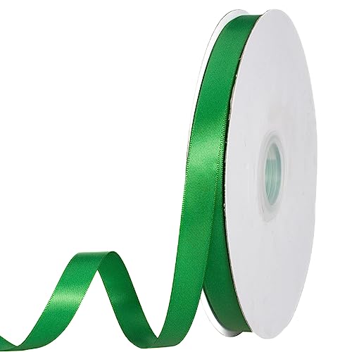 Smaragdgrünes Band, einfarbiges, doppelseitiges Polyester-Satinband, 1,6 cm breit, 91,4 m lang, perfekt für Hochzeit, Geschenkverpackung, Nähen und andere Bastelbedarf von ADSUBHSJFAKK