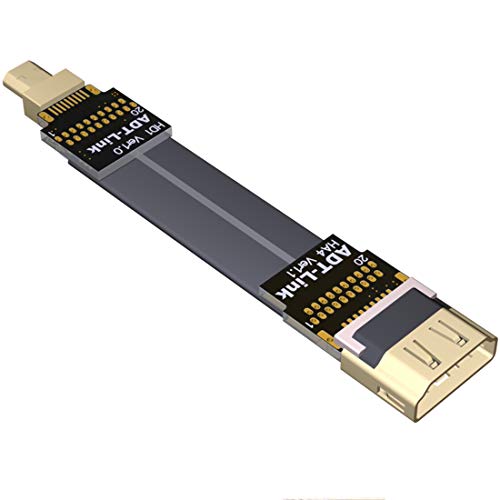 ADT-Link FPV Kabel für HDMI Micro Mini Flachkamera Anschluss 5 cm-50 cm Flexible Draht Line 18 Gbps 4K @ 50/60 2160p für HDMI2.0 für FPV Kamera A4-D1 10cm von ADT-Link