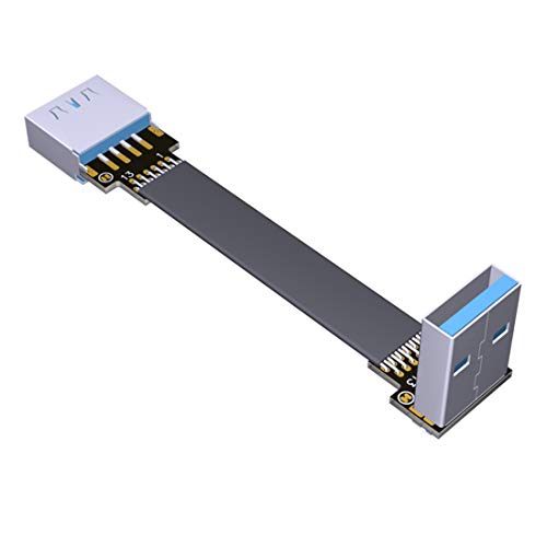 ADT-Link USB 3.0 Kabel USB auf USB Kabel Typ A Stecker auf Stecker Verlängerungskabel Super Speed HDD 90/270 Grad Winkel nach oben / unten gewinkelt (30 cm, S2-S4) von ADT-Link