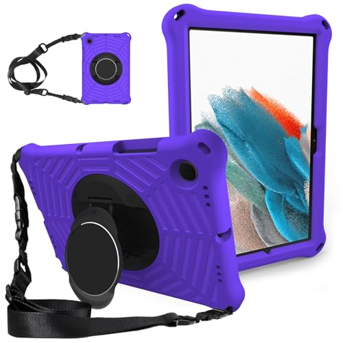 Tablet-Hülle Compatible with Samsung Galaxy Tab A8 10.5inch X200/X205 (2021) Case, Lightweight Shockproof Protective Cover Handle Kickstand Protective Cover tand Anti-Slip Tablet-Startseite(Purple) von ADVDJBV