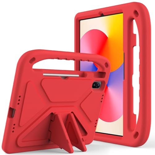 Tablet-Hülle Kinderhülle kompatibel mit Huawei MatePad SE 11 (2024), leichte, stoßfeste Griff-Ständer, kinderfreundliche Schutzhülle Compatible with Huawei MatePad SE 11 2024 Tablet-Startseite(RED) von ADVDJBV