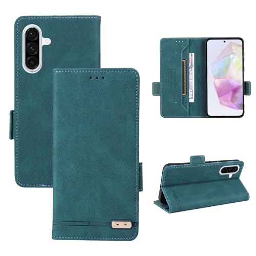 Telefonzubehör Kompatibel mit Samsung Galaxy A36 Wallet Case, PU-Leder Flip Folio Case mit Kartenhaltern [Stoßfeste TPU-Innenschale] Handyhülle, Schutzhülle mit Magnetverschluss Telefonabdeckung(Green von ADVDJBV