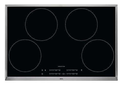 AEG IKB8443AXB Autarkes Kochfeld / Induktion / Hob²Hood / Slider-Bedienung / 80 cm / Edelstahlrahmen / 4 Kochzonen / Powerfunktion / Kindersicherung von AEG