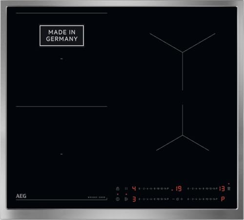 AEG Induktionskochfeld autark 60cm – Made in Germany – 4 Flex-Zonen mit Bridge (Kombination 2er Zonen) – Powerfunktion – SuperFlat Rahmen – Timer – Touch/kompatibel mit Haubenautomatik – TO64IB0FXB von AEG