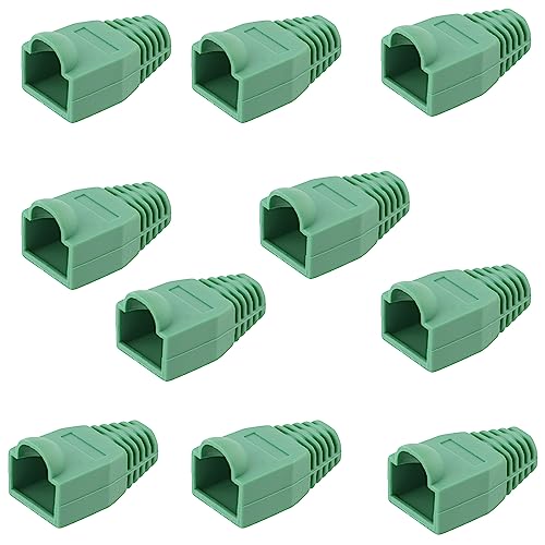 AЕRZETIX - C11339-10er-Set - Schutzhülsen - RJ45 knickschutz CAT6 - netzwerk eethernet stecker buchse kappe verbindung LAN-anschluss computer linie computermodem - farbe grün von AERZETIX