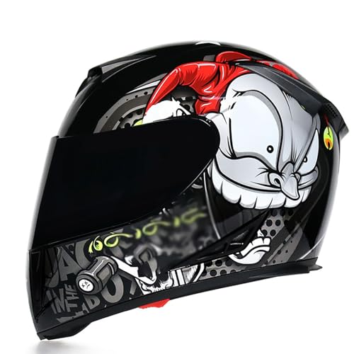 Integralhelm mit Doppelvisier Motorrad Herren Damen Modularhelm Klapphelm mit Dual-Lautsprecher-Headset Automatische Anrufannahme, Integralhelm Fahrradhelm ECE 2206 geprüft D,M=54-57CM von AFAGUEEUPD