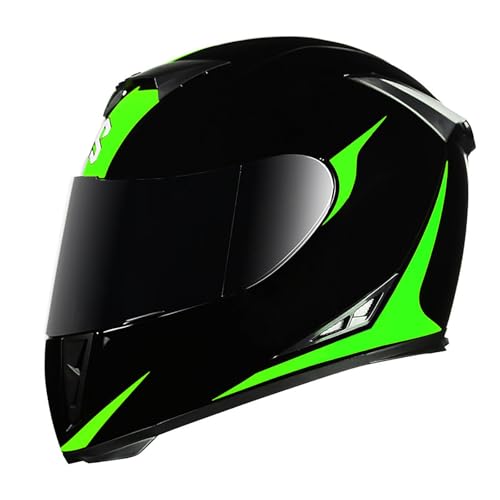 Integralhelm mit Doppelvisier Motorrad Herren Damen Modularhelm Klapphelm mit Dual-Lautsprecher-Headset Automatische Anrufannahme, Integralhelm Fahrradhelm ECE 2206 geprüft D,XL=60-61CM von AFAGUEEUPD