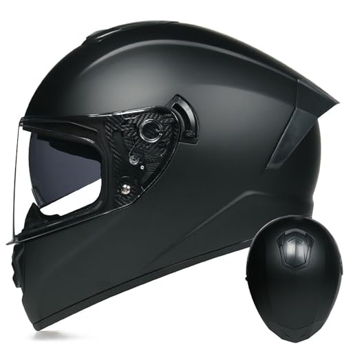 Integrierter Bluetooth-Integral-Motorradhelm, ECE/DOT-zugelassener Motorradhelm mit Doppelvisier, atmungsaktive und warme Motocross-Helme für Damen und Herren C,S=55-56CM von AFAGUEEUPD