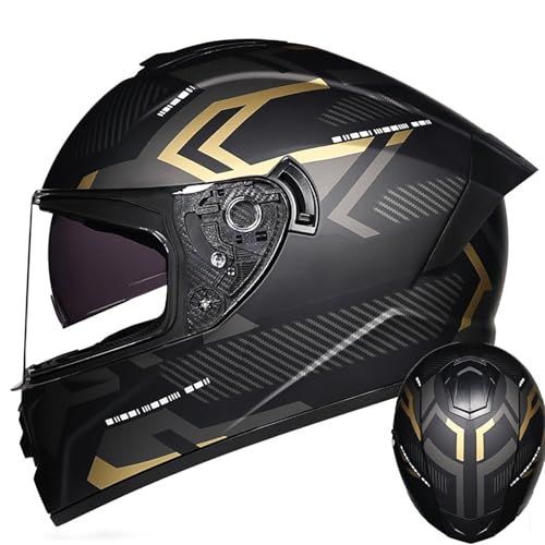 Integrierter Bluetooth-Integral-Motorradhelm, ECE/DOT-zugelassener Motorradhelm mit Doppelvisier, atmungsaktive und warme Motocross-Helme für Damen und Herren H,S=55-56CM von AFAGUEEUPD