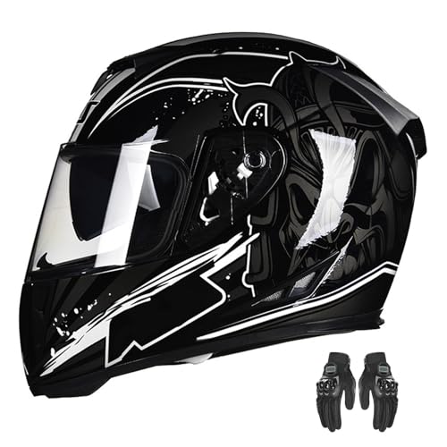 Motorradhelme, Klapphelme, Integrierte Helme, Integralhelme, Rollerhelme, Sturzhelme, Unisex, ECE zertifiziert H,L=57-58CM von AFAGUEEUPD