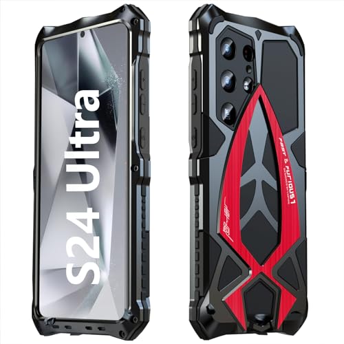 AFENGBOX für Samsung Galaxy S24 Ultra Hülle,360 Grad Ganzkörper Panzerhülle für Samsung S24 Ultra Handyhülle,Robust Militär Stoßfest Heavy Duty Outdoor Hülle Case für Samsung Galaxy S 24 Ultra,Rot von AFENGBOX